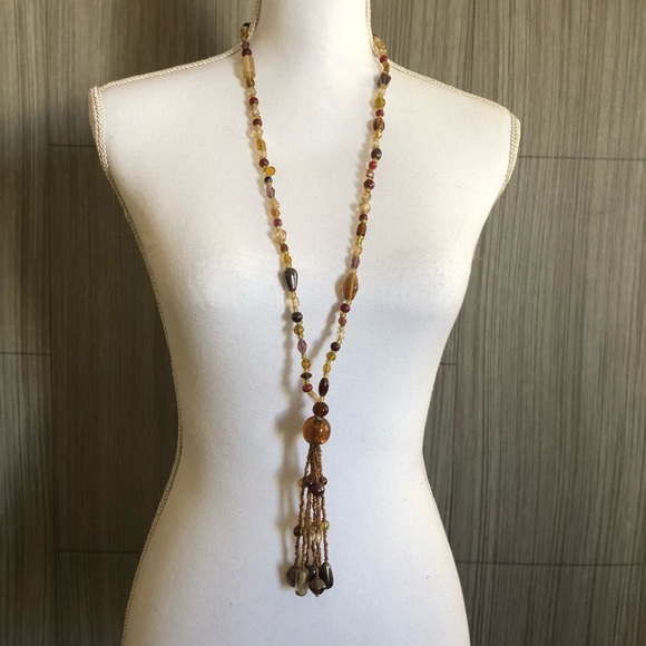 Jewelry - Long beaded tassel necklace